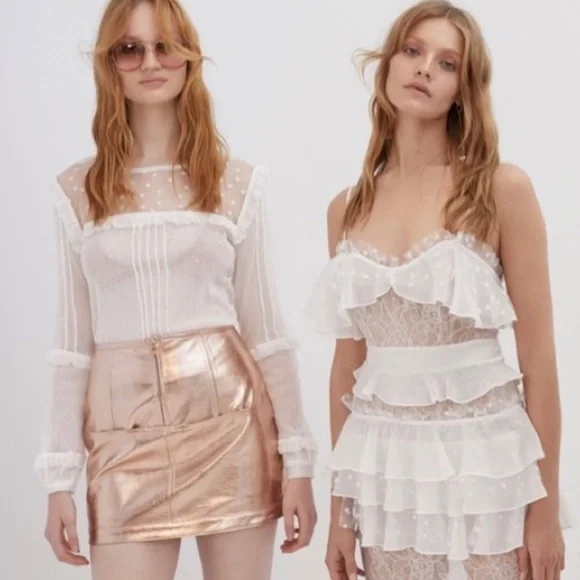 For Love and Lemons Luna Metallic Skirt (S) - Picture 6 of 12